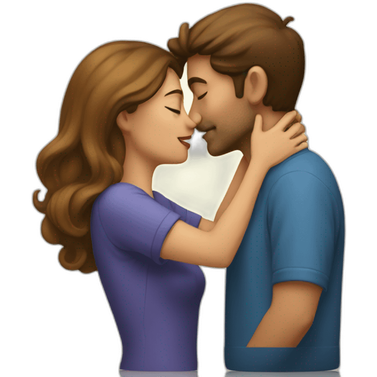 Man kissing woman emoji