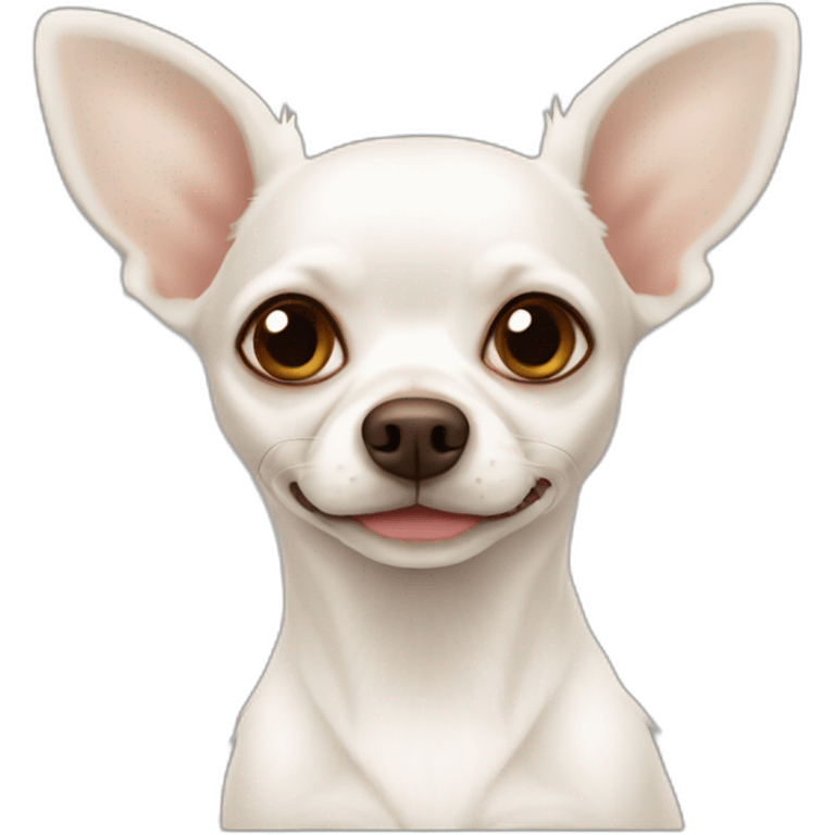 old white chihuahua with brown ears emoji