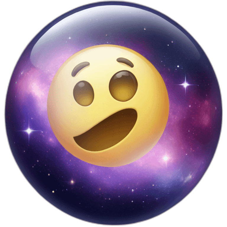 galaxy in big glass ball without emojis emoji