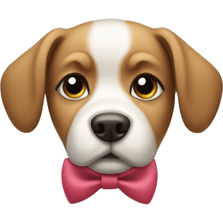 Dog wearing a bow in rain emoji