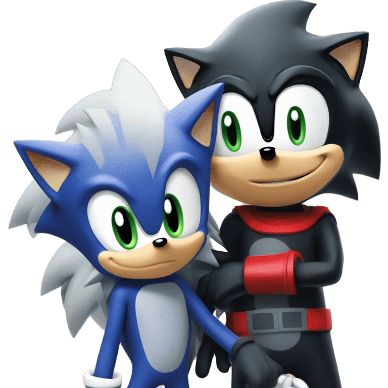 sonic the hedgehog and shadow the hedgehog holding hands emoji