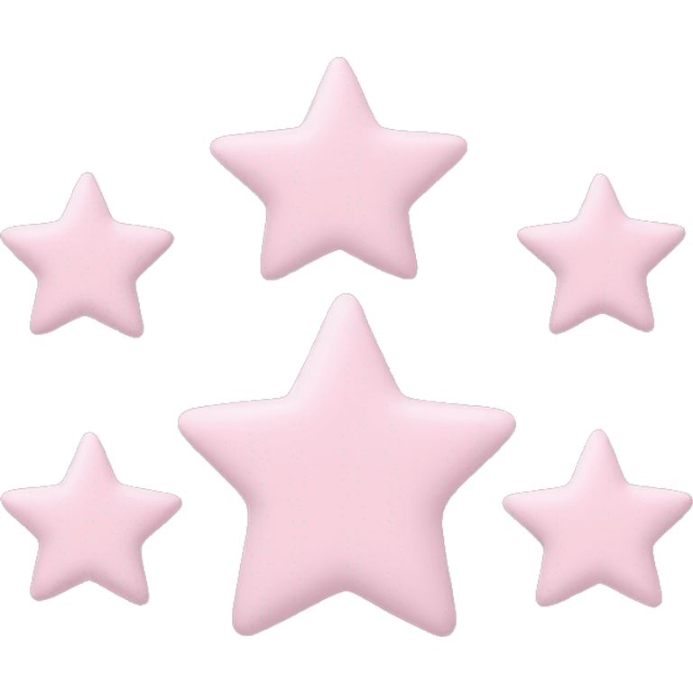 3 pastel pink stars of different sizes emoji