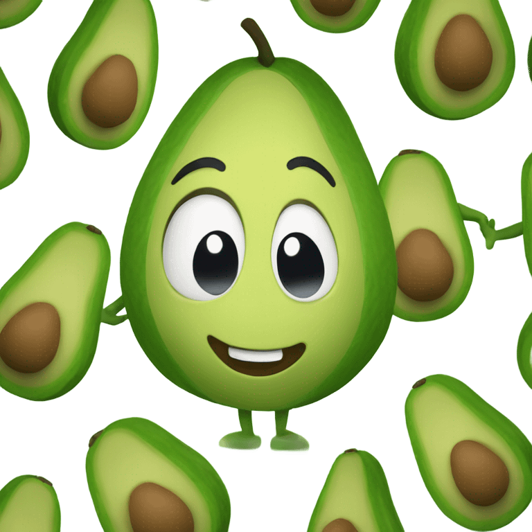 happy avocado with hands up emoji