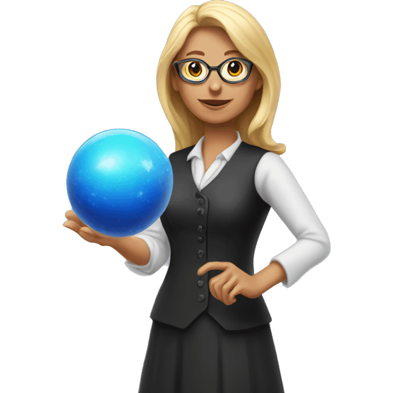 Women teacher with magic ball in her hand emoji