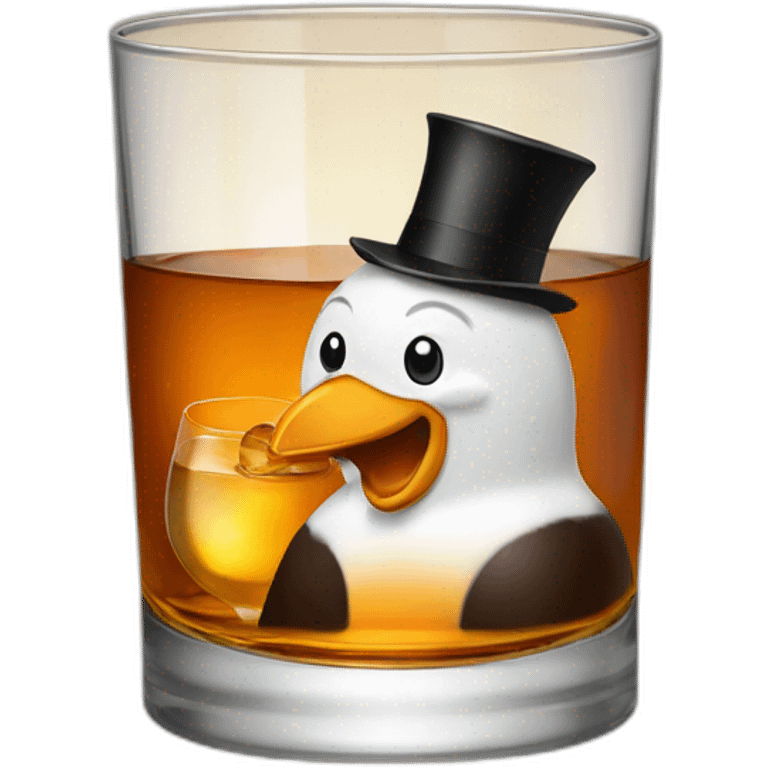 Pingouin drink old fashion whisky  emoji