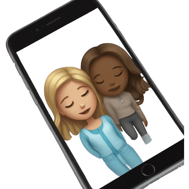 girl and boy sleeping on facetime emoji