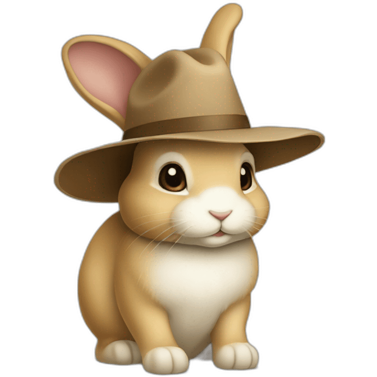 Lapin avec une chapeau emoji