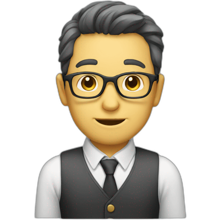 A man with glasses, a railway geek emoji