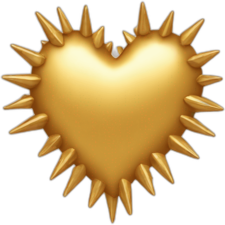 Gold spiky heart frame emoji