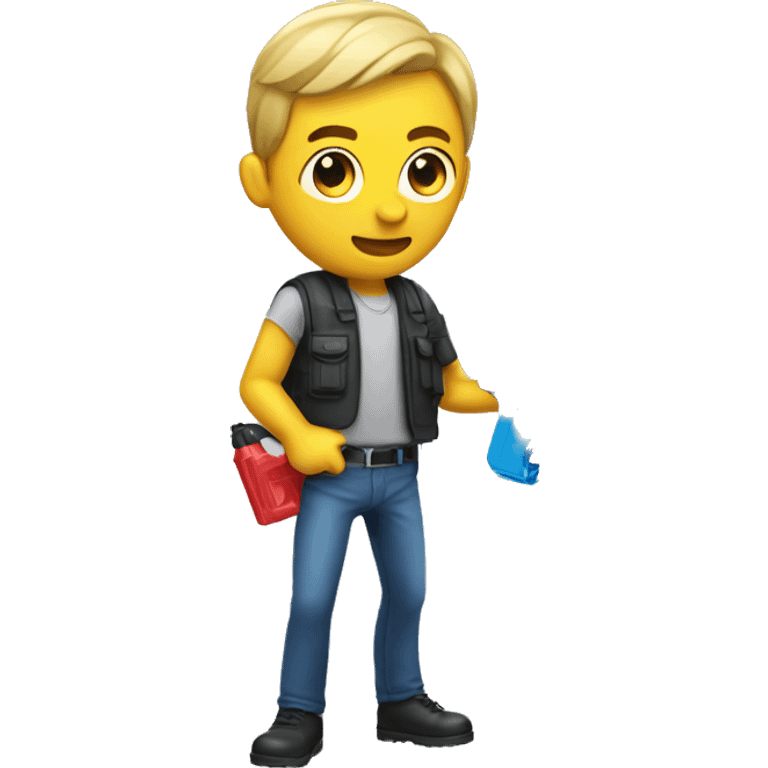 Man with a water gun in his hand emoji