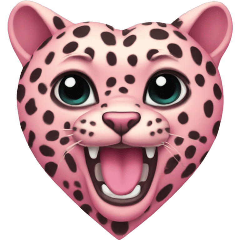 Winged leopard pink heart emoji