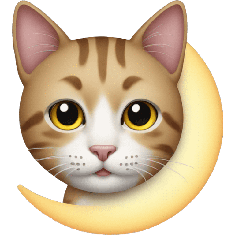 cat emoji with the face of the moon emoji emoji