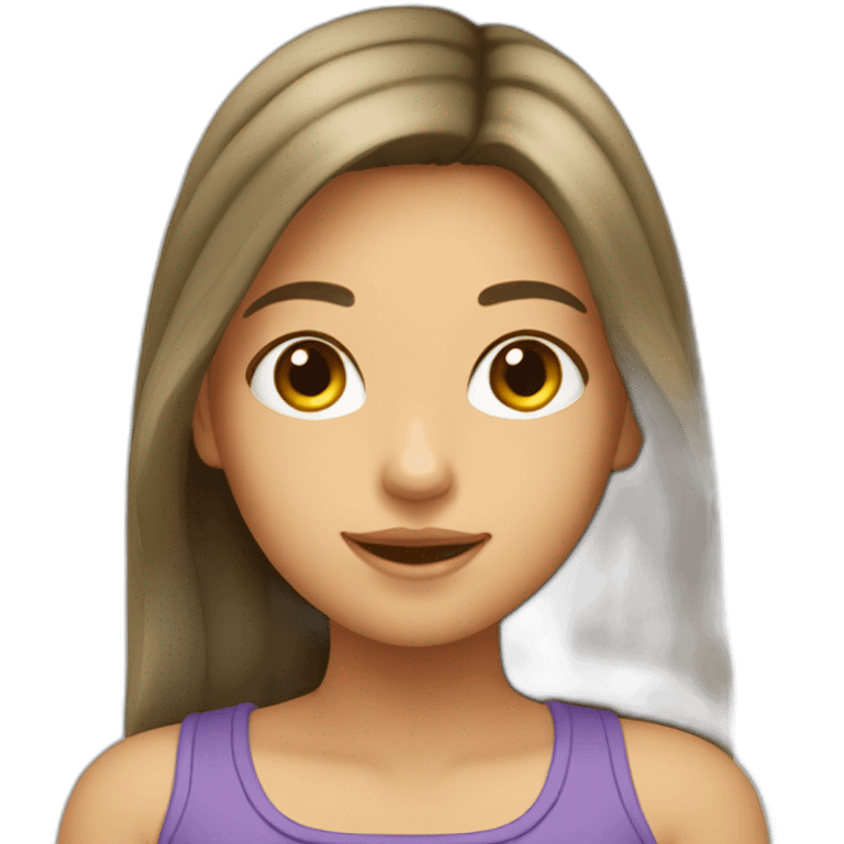 Fille sur un chat emoji