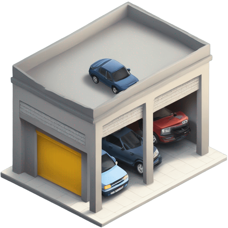 isometric car garage emoji