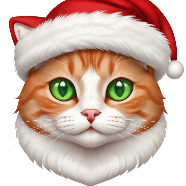 Cat wearing a Christmas hat  emoji