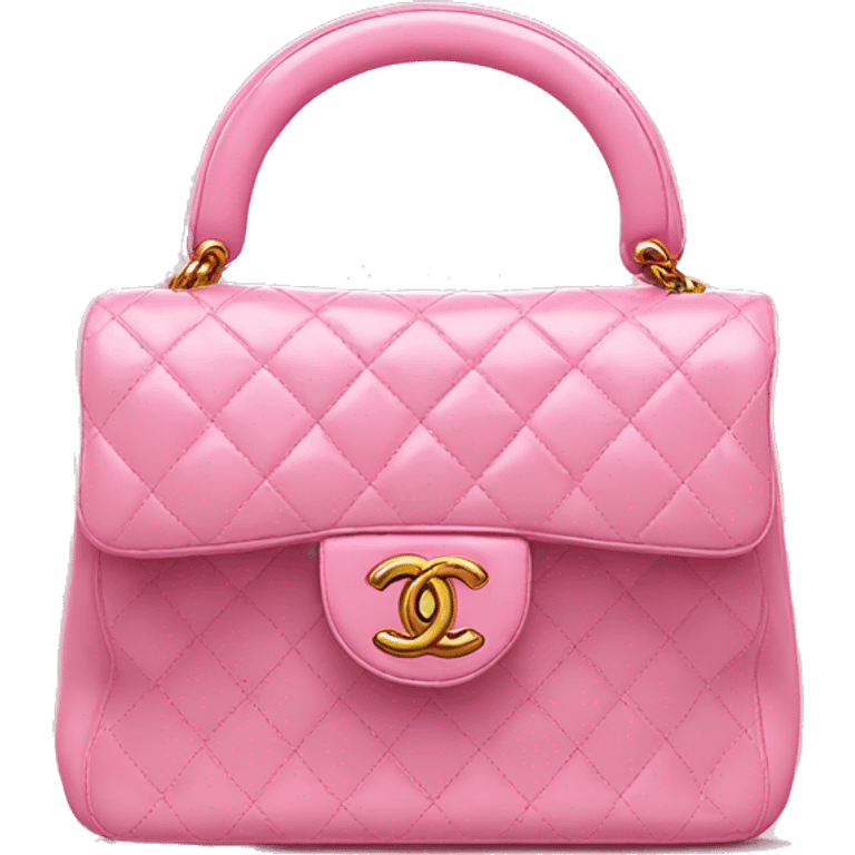 Chanel bag pink with top handle emoji