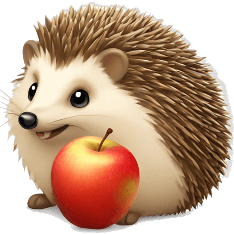 hedgehog with an apple emoji