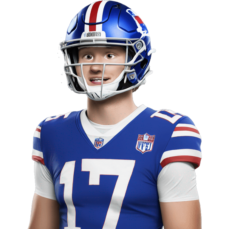 josh allen wearing a number 17 jersey  emoji