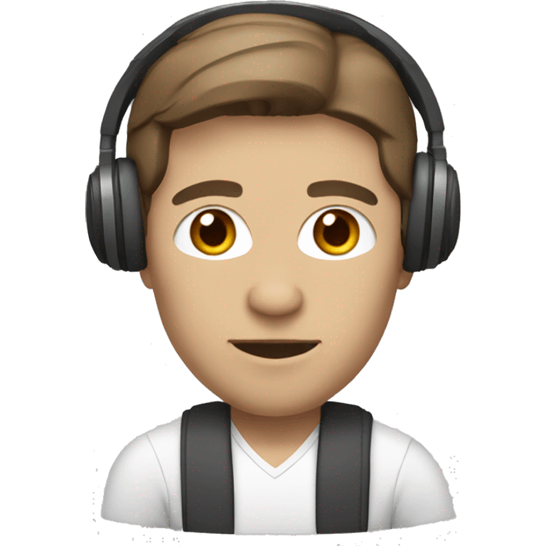 football coach with headset white skin brown hair no glasses emoji