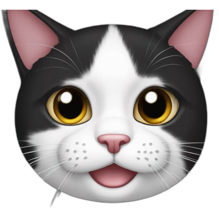 Black and white cat broken front paw emoji