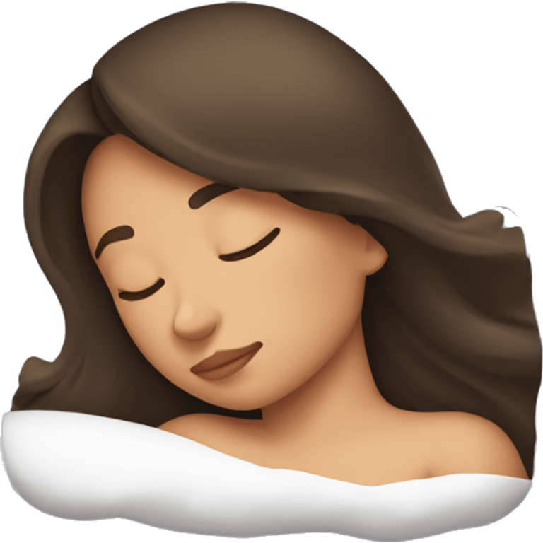 Brunette girl sleeping emoji