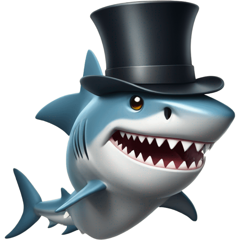 shark with tophat emoji