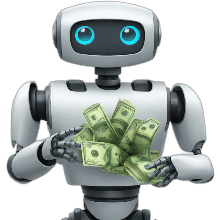 robot with money emoji