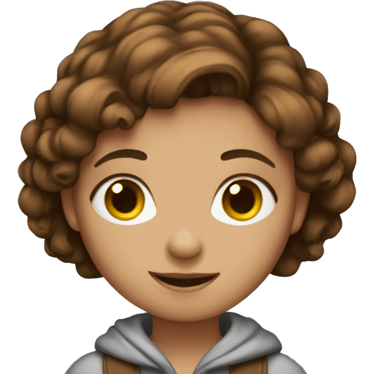 A brown-haired girl with books emoji