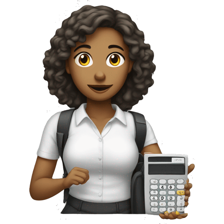 Student woman with calculator  emoji