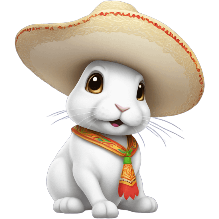 White rabbit with sombrero emoji