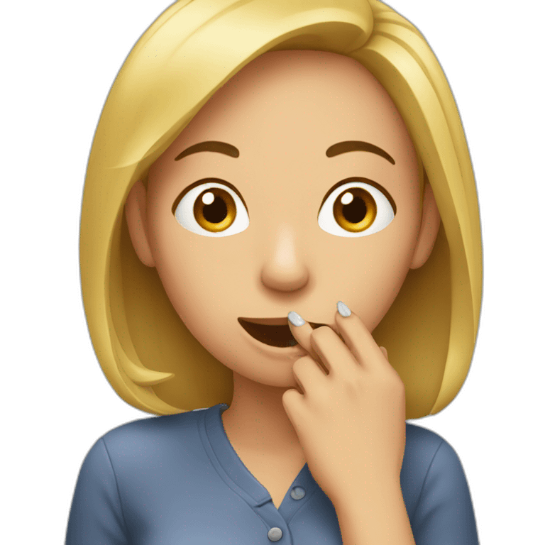 woman biting her nails emoji