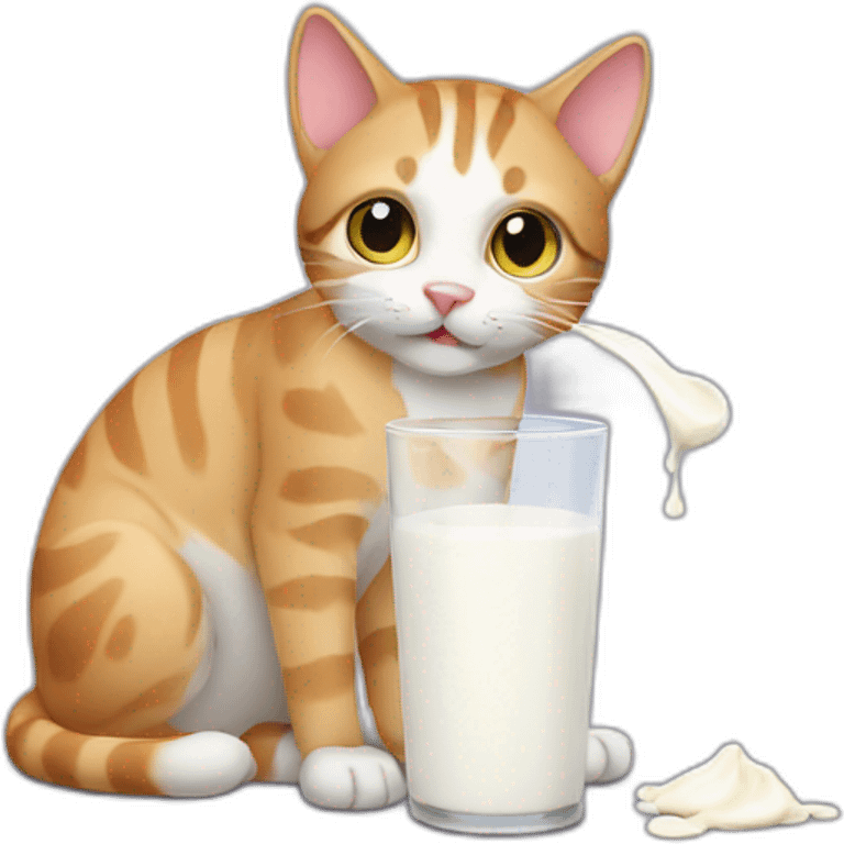 Cat-drinking-milk emoji