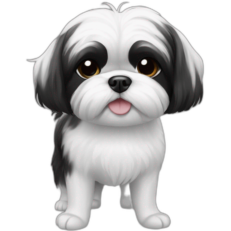 black and white shihtzu emoji