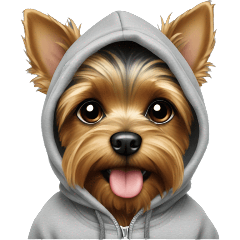 yorkie wearing hoodie emoji