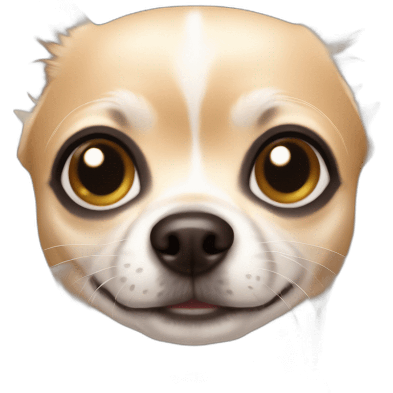 wide eyed chihuahua face close up zoomed in emoji