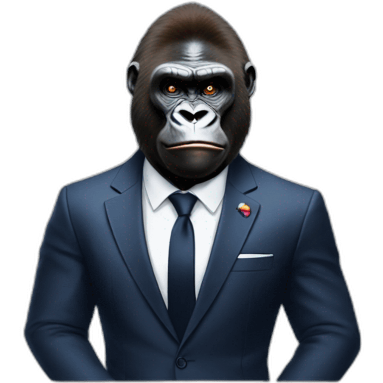 Gorilla with Emanuel Macron emoji