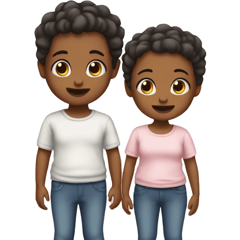 Twin babies a boy and girl  emoji