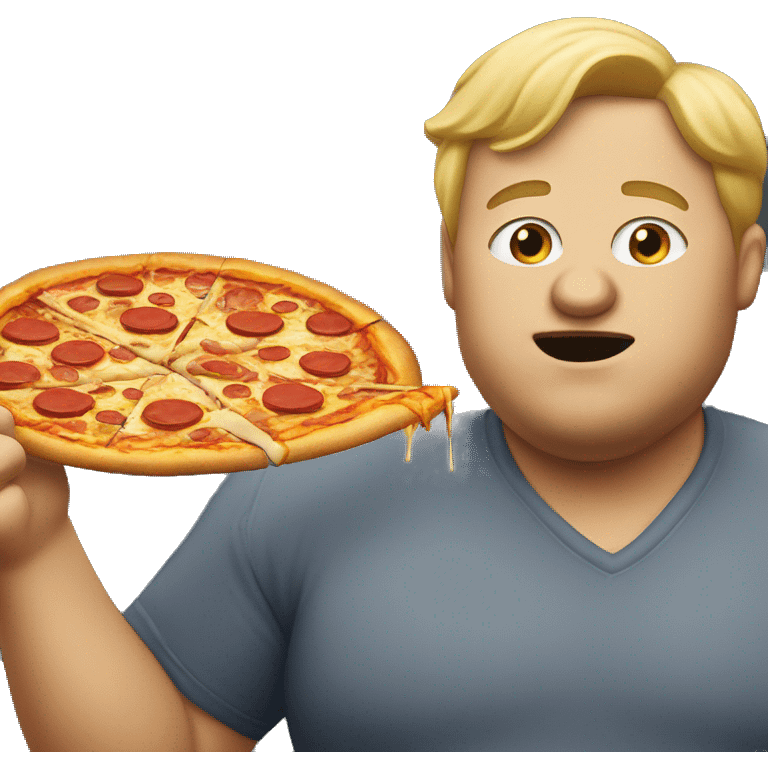 blonde fat man eating pizza emoji