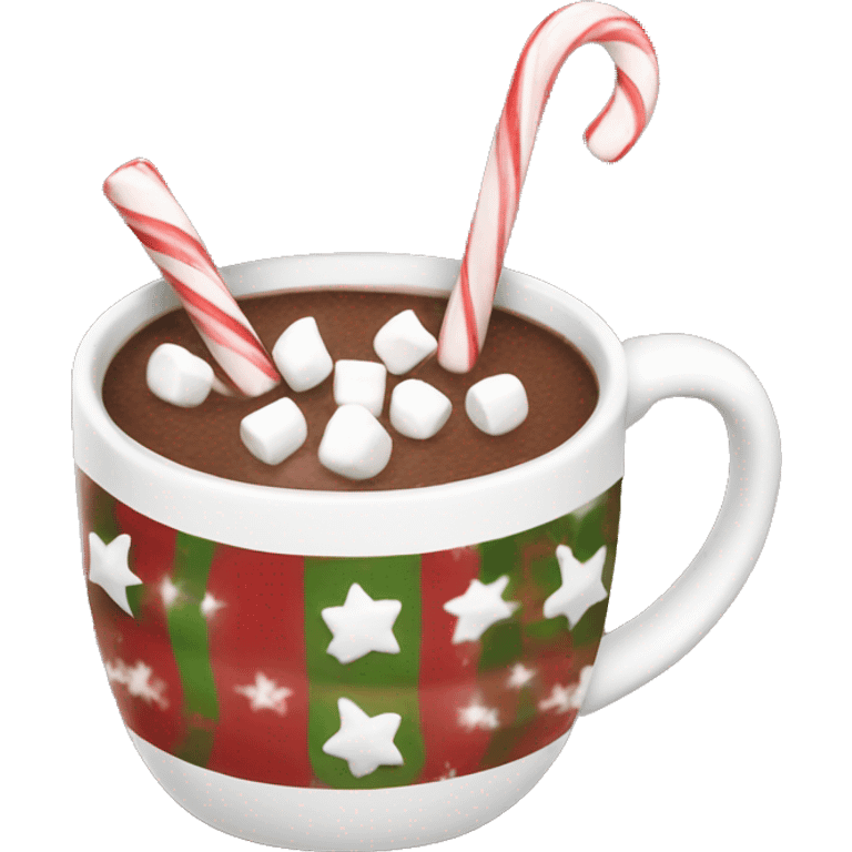 Christmas hot chocolate mug with marshmallows  emoji