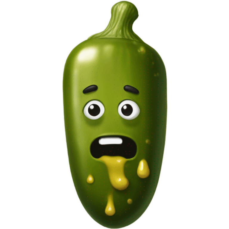 Pickle with mustard emoji