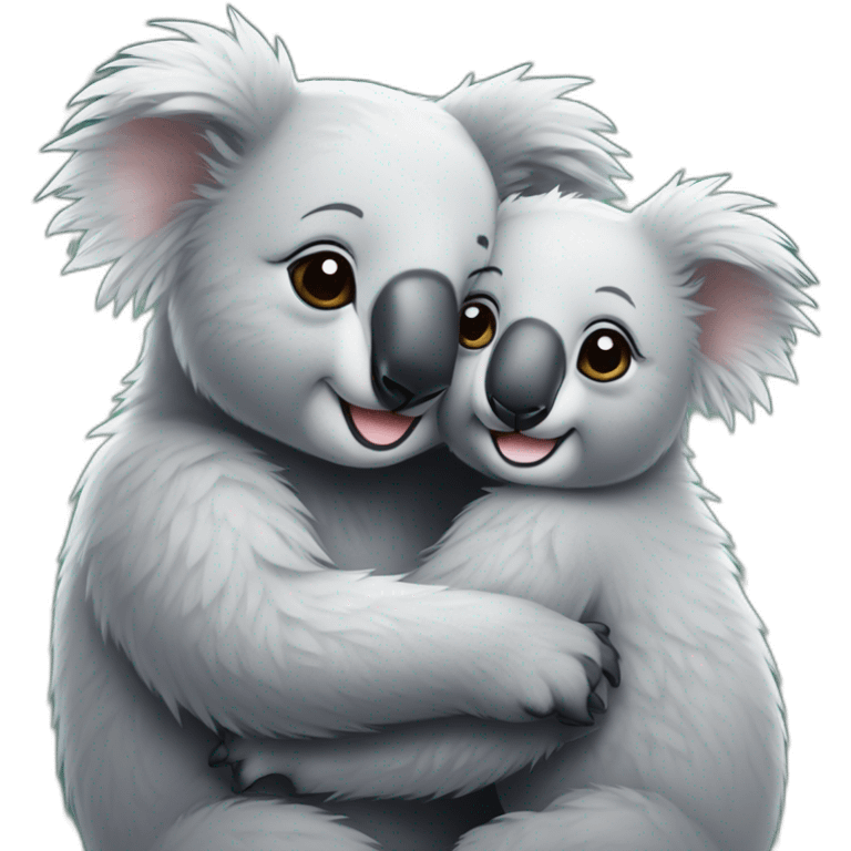 cuddling koalas happy emoji