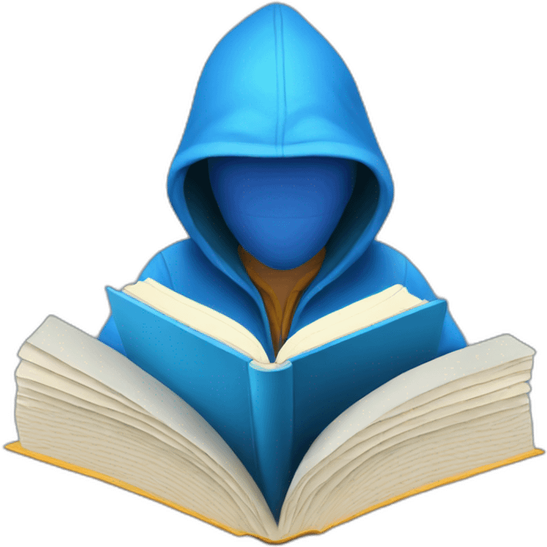 blue Hacker reading a book emoji