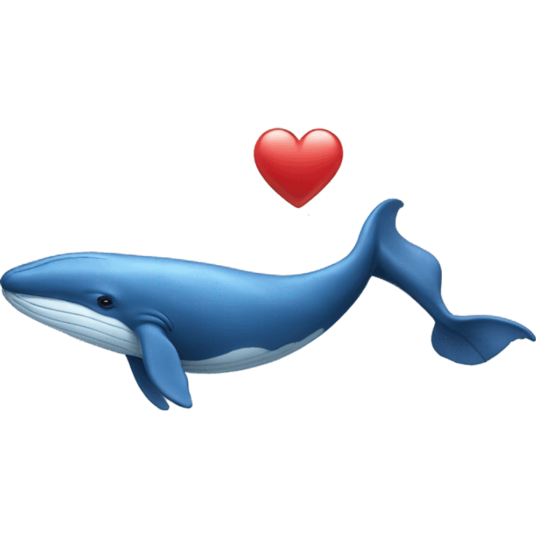 blue realistic whale with a heart on its tail emoji