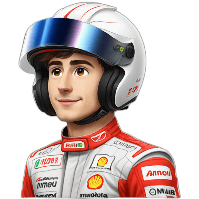 Charles leclerc avec un casque de f1 emoji