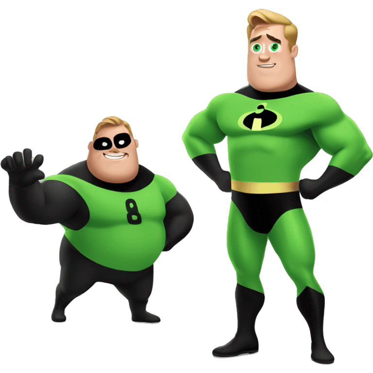 green mr incredible emoji but fat emoji