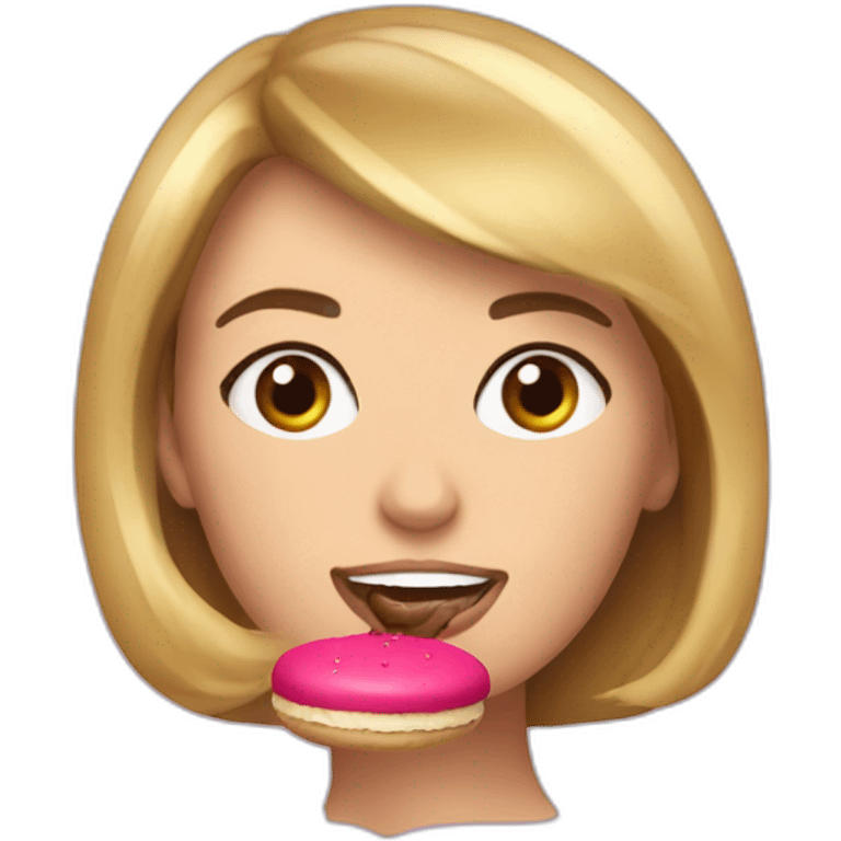 Emmanuelle Macron qui mange un macaron  emoji