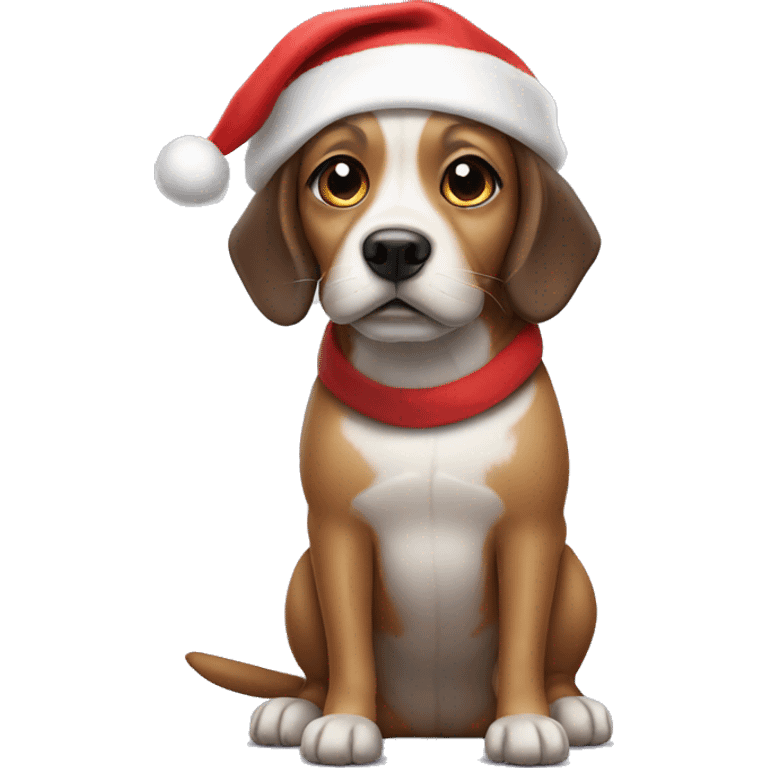 dog with santa hat emoji