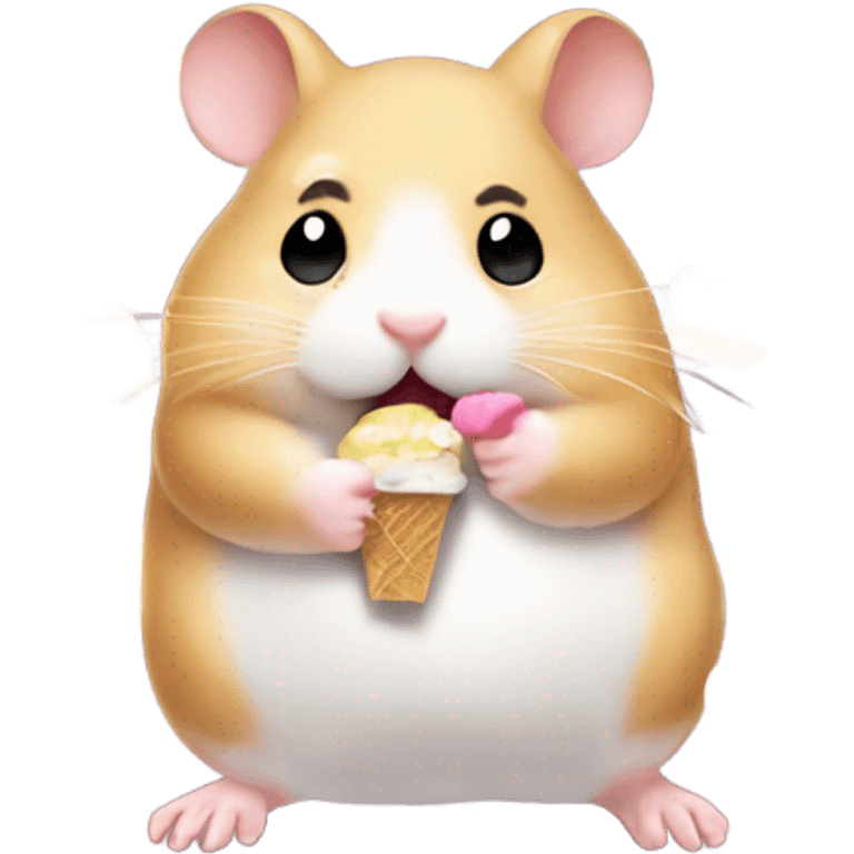 Hamster eating icecream emoji