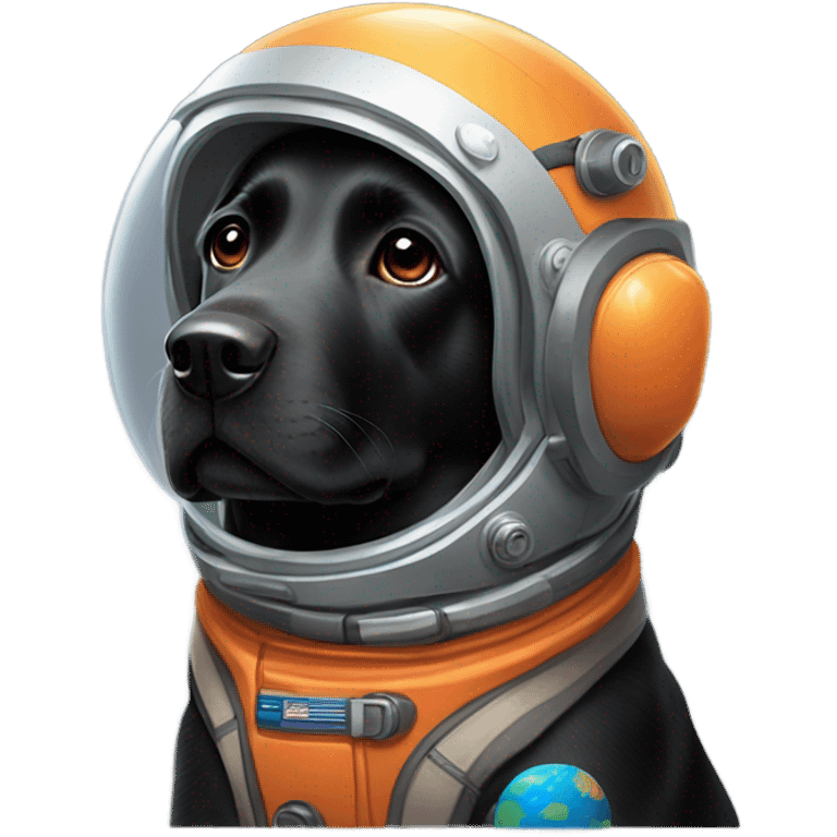 black Labrador in Mars spacesuit emoji