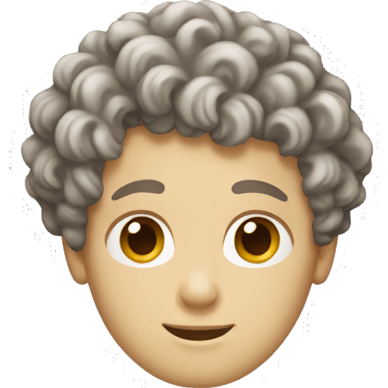 a white boy with a little curly hair emoji